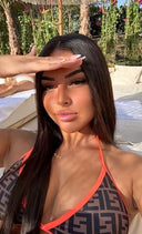 Maillot de bain une pièce Fendi bande orange