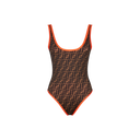 Maillot de bain une pièce Fendi bande orange