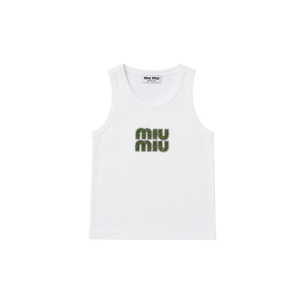 Haut Top Miu Miu Blanc et Vert