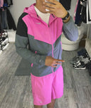 Ensemble complet Nike Running Short + T-shirt + Veste Rose Fluo